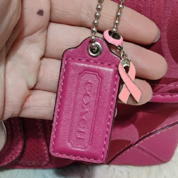 FIRM PRICE! Authentic Coach Y2K Pink/Fuschia Peyton Sateen Shoulder Bag Hangtag - Picture 3 of 16